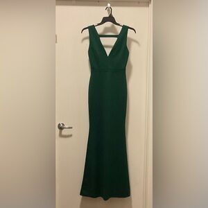 Forest Green Formal Fish Tail Maxi Dress Size S